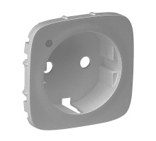 Valena Allure - Лицевая панель розетки 2P+E с линзой для подсветки/индикации, алюминий