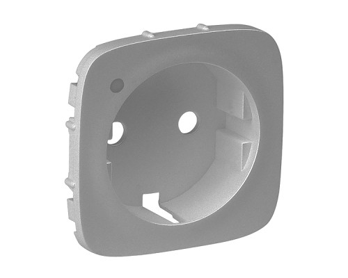 Valena Allure - Лицевая панель розетки 2P+E с линзой для подсветки/индикации, алюминий