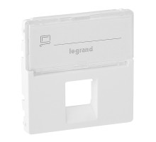 Valena Life - Лицевая панель для одиночных розеток тел/информационных с держателем маркировки, белая