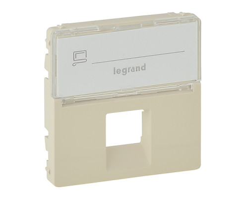 Valena Life - Лицевая панель для одиночных розеток тел/информац. с держателем маркировки, сл.кость