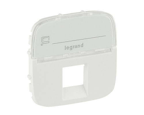 Valena Allure - Лицевая панель для одиночных розеток тел/информац. с держателем маркировки, белая