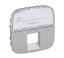 Valena Allure - Лицевая панель для одиночных розеток тел/информац. с держателем маркировки, алюминий