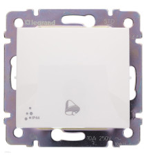 Valena - Выключатель без фиксации с символом звонка 10A, IP 44, белый