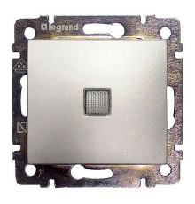 Valena - Выключатель двухполюсный с индикацией, алюминий