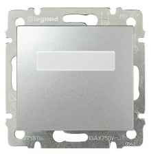 Valena - Кнопка с подсветкой и держателем этикетки, алюминий