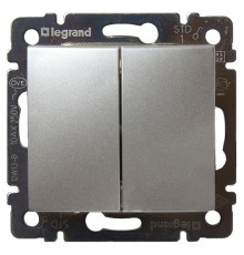 Valena - Кнопка переключатель двухклавишный, алюминий