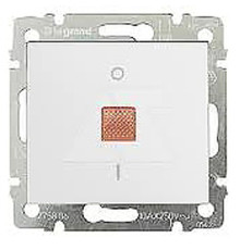 Valena - Выключатель двухполюсный с индикацией 16А, белый