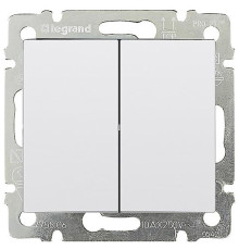 Valena - Кнопка переключатель двухклавишный, белая