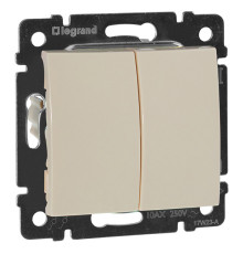 Valena - Выключатель двухклавишный, сл.кость