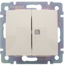 Valena - Выключатель двухклавишный с инд., с нейтралью, сл.кость