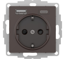 ATLASDESIGN РОЗЕТКА 16А c 2 USB A+C, 5В/2,4А/3,0А, 2х5В/1,5А, механизм, МОККО