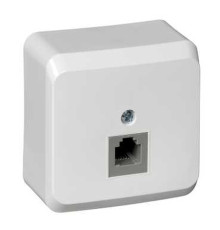 Розетка телефонная, открытая установка Schneider Electric Этюд TELA-001B Белый - TELA-001B