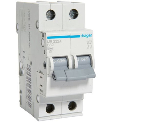 Автоматический выключатель 32/2/B (6kA) // Hager