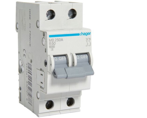 Автоматический выключатель 50/2/B (6kA) // Hager