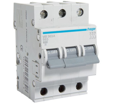 Автоматический выключатель 63/3/B (6kA) // Hager