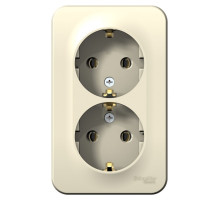 BLNRA010212 BLANCA О/У РОЗЕТКА двойная с заземл. без штор. ИЗОЛ.ПЛ.,16А, 250В, МОЛОЧНЫЙ - BLNRA01021