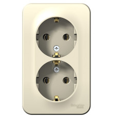 BLNRA010212 BLANCA О/У РОЗЕТКА двойная с заземл. без штор. ИЗОЛ.ПЛ.,16А, 250В, МОЛОЧНЫЙ - BLNRA01021