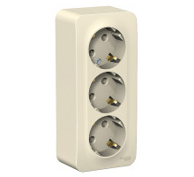 BLNRA010312 BLANCA О/У РОЗЕТКА 3-я с заземлением без штор. ИЗОЛ.ПЛ 16А, 250В, МОЛОЧНЫЙ - BLNRA010312
