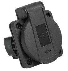 MAGNUM Розетка панельная SCHUKO РП14-3 с крышкой  IP54 черный IEK | арт.PSN71-016-3-2-54-K02
