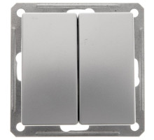 Выключатель 2-клавишный Schneider Electric Wessen59 VS510-252-5-86 Матовый хром | арт.VS510-252-5-86