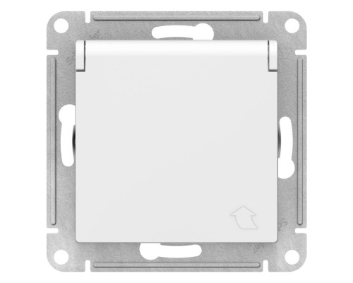 Розетка с заземлением со шторками с крышкой Schneider Electric AtlasDesign ATN000146 Белый - ATN0001