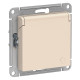 Розетка с заземлением со шторками с крышкой Schneider Electric AtlasDesign ATN000246 Бежевый - ATN00