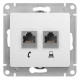 Розетка телефонная + компьютерная Schneider Electric Glossa GSL000185 Белый - GSL000185