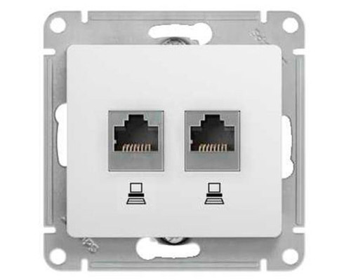 Розетка телефонная + компьютерная Schneider Electric Glossa GSL000185 Белый - GSL000185
