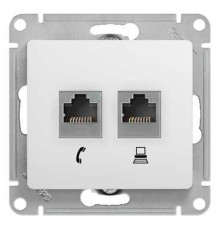Розетка телефонная + компьютерная Schneider Electric Glossa GSL000185 Белый - GSL000185