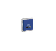 USB Розетка A+A, 5В/2,1 А, 2х5В/1,05 А, механизм, Аквамарин AtlasDesign ATN001133 | арт.ATN001133