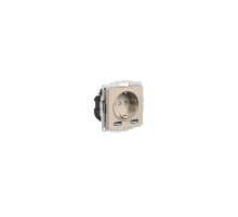 Розетка 16А c 2 USB A+A, 5В/2,4А, 2х5В/1,2А, механизм, Песочный AtlasDesign ATN001230 | арт.ATN001230