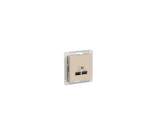 USB Розетка A+A, 5В/2,1 А, 2х5В/1,05 А, механизм, Песочный AtlasDesign ATN001233 | арт.ATN001233