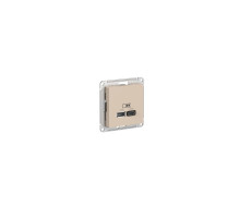 USB Розетка А+С, 5В/2,4А, 2х5В/1,2А, механизм, Песочный AtlasDesign ATN001239 | арт.ATN001239
