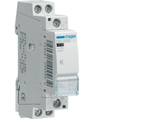 Контактор для проводок 25A/230V, 2НО, (Тихий), 1-модуль Hager
