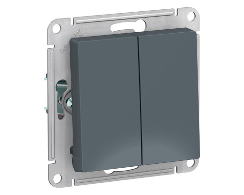 Выключатель 2-клавишный Schneider Electric AtlasDesign ATN000751 Грифель - ATN000751