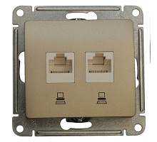 GSL000485KK Розетка комп.двойная RJ45+RJ45, Титан - GSL000485KK