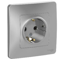 BLNRS001013 BLANCA С/У РОЗЕТКА с заземлением без шторок, 16А, 250В, АЛЮМИНИЙ - BLNRS001013