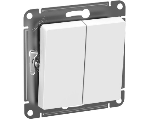 ATLASDESIGN AQUA 2-клавишный ВЫКЛЮЧАТЕЛЬ, IP44, сх.5, 10АХ, механизм, БЕЛЫЙ | арт.ATN440151