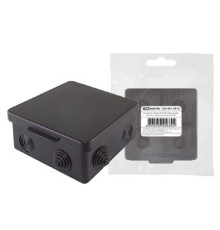 100*100*55мм ОП IP54коробка распаяч.с крышк,8 вх-вTDM, ЧЁРНАЯ