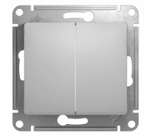 Выключатель  2-клавишный Schneider Electric Glossa GSL000351 Алюминий - GSL000351