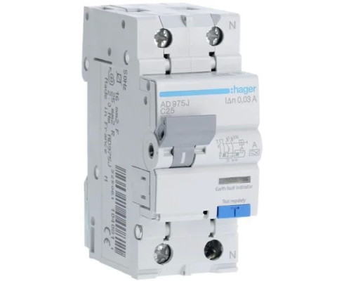 25/1N/С/003 тип A (6kA) Hager 25/1N/С/003 тип A (6kA) Hager
