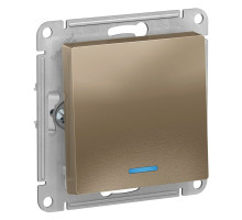Выключатель 1-клавишный с подсветкой Schneider Electric AtlasDesign ATN000513 Шампань - ATN000513