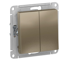 Выключатель 2-клавишный Schneider Electric AtlasDesign ATN000551 Шампань - ATN000551