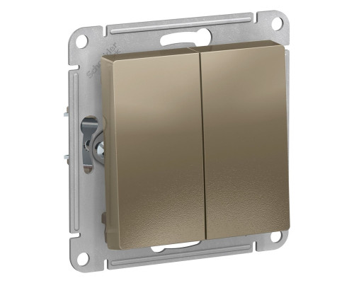 Выключатель 2-клавишный Schneider Electric AtlasDesign ATN000551 Шампань - ATN000551
