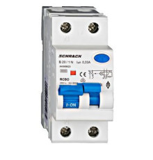 AK 6кА 1P+N B 20A/30mA Дифференциальный автоматический выключатель тип A