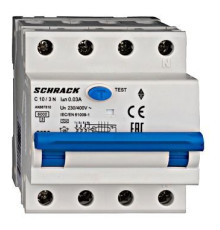 AK 6кА 3P+N С 10A/30mA 4М Дифференциальный автоматический выключатель тип A