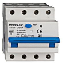 AK 6кА 3P+N С 20A/30mA 4М Дифференциальный автоматический выключатель тип A