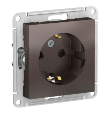 Розетка с заземлением со шторками Schneider Electric AtlasDesign ATN000645 Мокко - ATN000645
