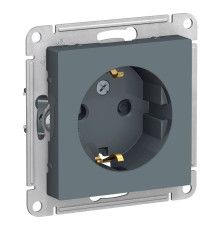 Розетка с заземлением со шторками Schneider Electric AtlasDesign ATN000745 Грифель - ATN000745