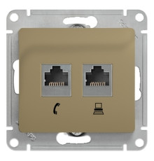 Розетка телефонная+компьютерная Schneider Electric Glossa GSL000485 Титан - GSL000485